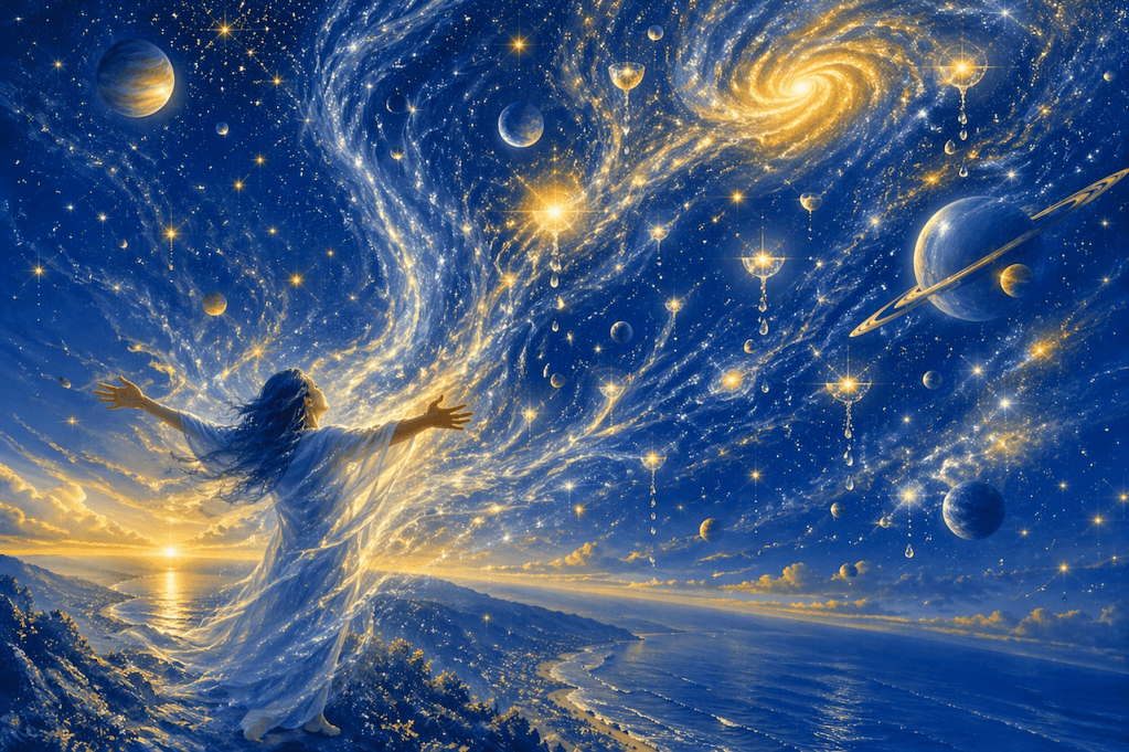 Image accompanying the poem “Sipping Dew-Drops of Celestial Wine”