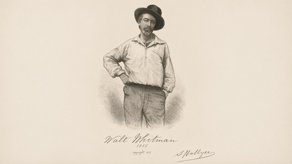 Image b: Walt Whitman portrait engraved by Samuel Hollyer, frontispiece to first edition of Leaves of Grass, 1855 https://www.osa.fu-berlin.de/north_american_studies/en/sample_coursework/literature/index.html Freie Universität, Berlin.