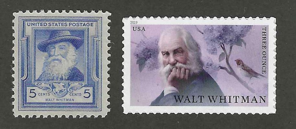 Image b:  2 USA Walt Whitman commemorative  stamps - issued in 1940 and 2019 - https://icommerceonweb.com/walt-whitman-2-u-s-postage-stamps-issued-in-1940-2019-mint-condition/  - iCommerce on Web
