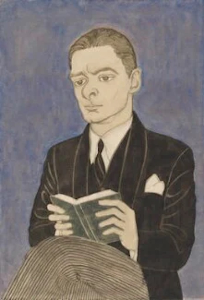 Image: Portrait of T. S. Eliot https://www.npg.org.uk/collections/search/portrait/mw113748/TS-Eliot - NPG - London -Powys Evans